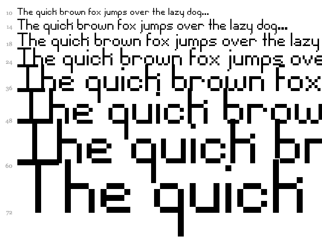 Pixel Noir font waterfall